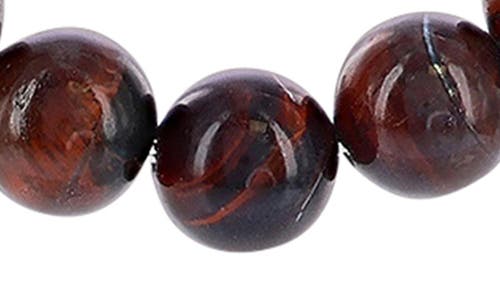 Blackjack Beaded Necklace In Red Tiger Eye
