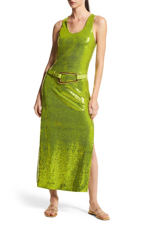 Michael Kors Collection Sequin Jersey Tank Dress Lime at Nordstrom,