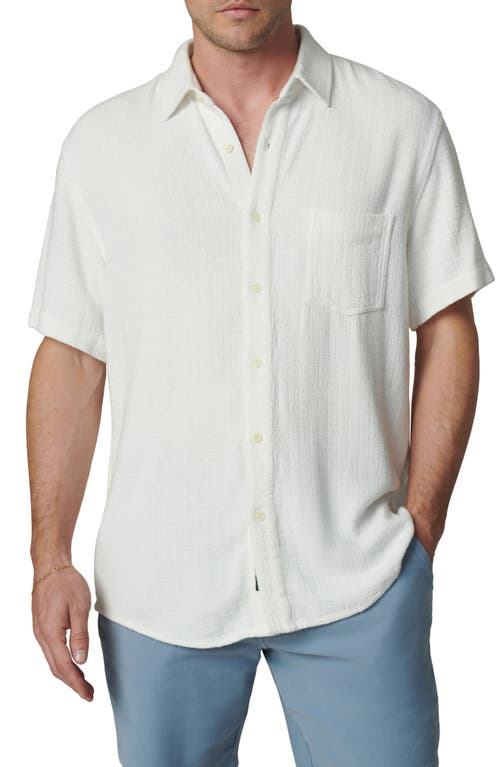 Joe's Scott Short Sleeve Linen Blend Button-Up Shirt White Dobby at Nordstrom,