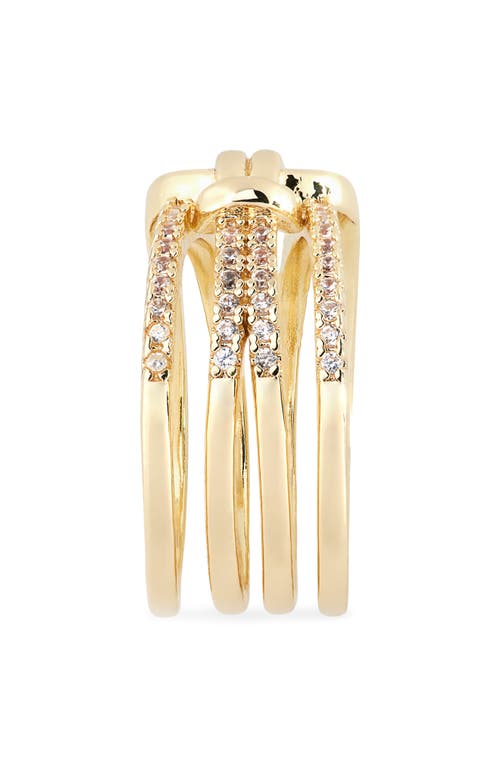 Covet Tied Knot Crystal Pavé Band Ring In Gold