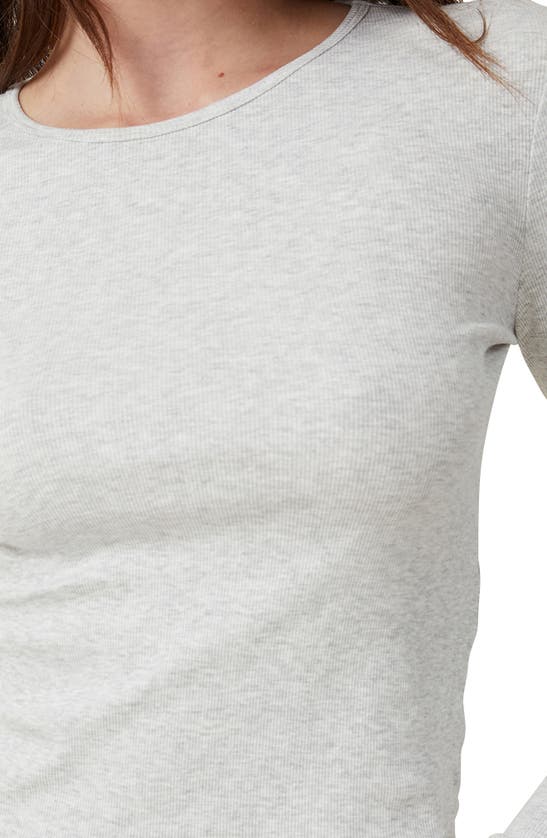 Shop Cotton On The One Long Sleeve Rib T-shirt In Light Grey Marle