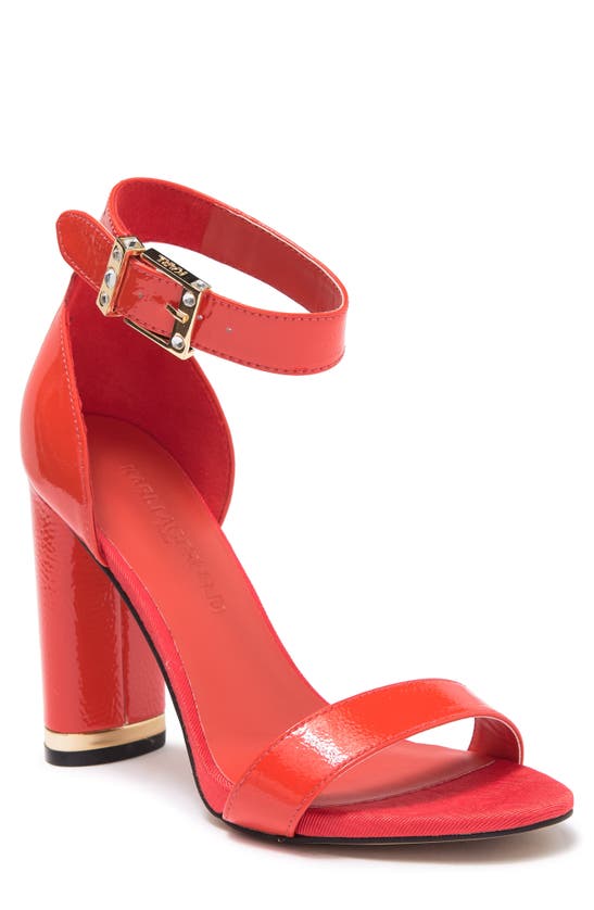 Karl Lagerfeld Ceris Ankle Strap Sandal In Fo3-fiery Orange