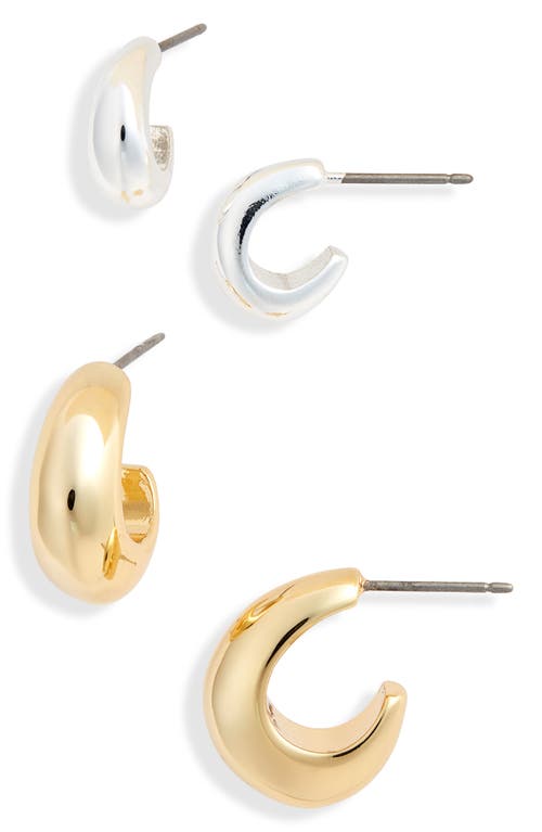 ROXANNE ASSOULIN Level Up Set of 2 Hoop Earrings in Gold/Silver at Nordstrom