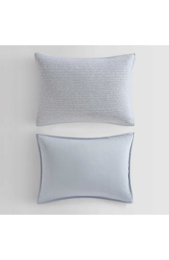 Shop Calvin Klein Mélange Quilted Jersey Duvet Cover & Shams Set In Blue