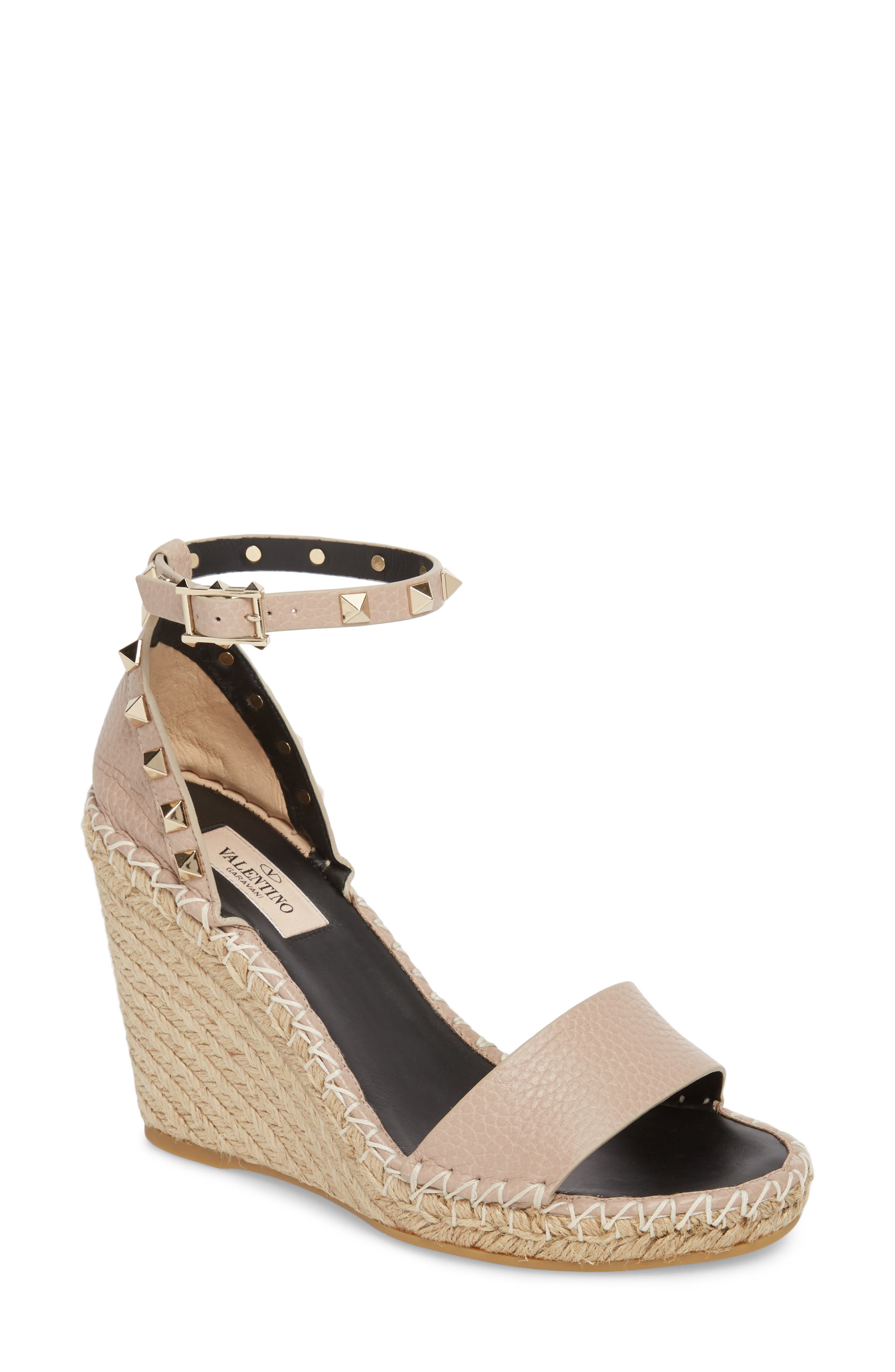 valentino rockstud wedges