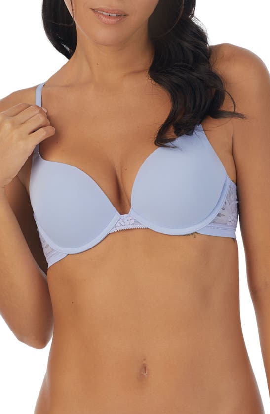 Shop On Gossamer Sleek Micro Lace Underwire Convertible Push-up Bra In Baby Lavender
