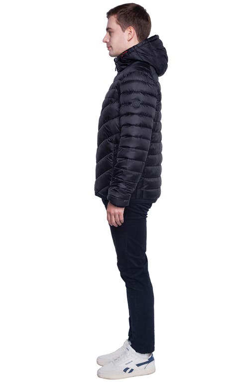 Rokka&rolla Lightweight Quilted Hooded Puffer Jacket In Very Black