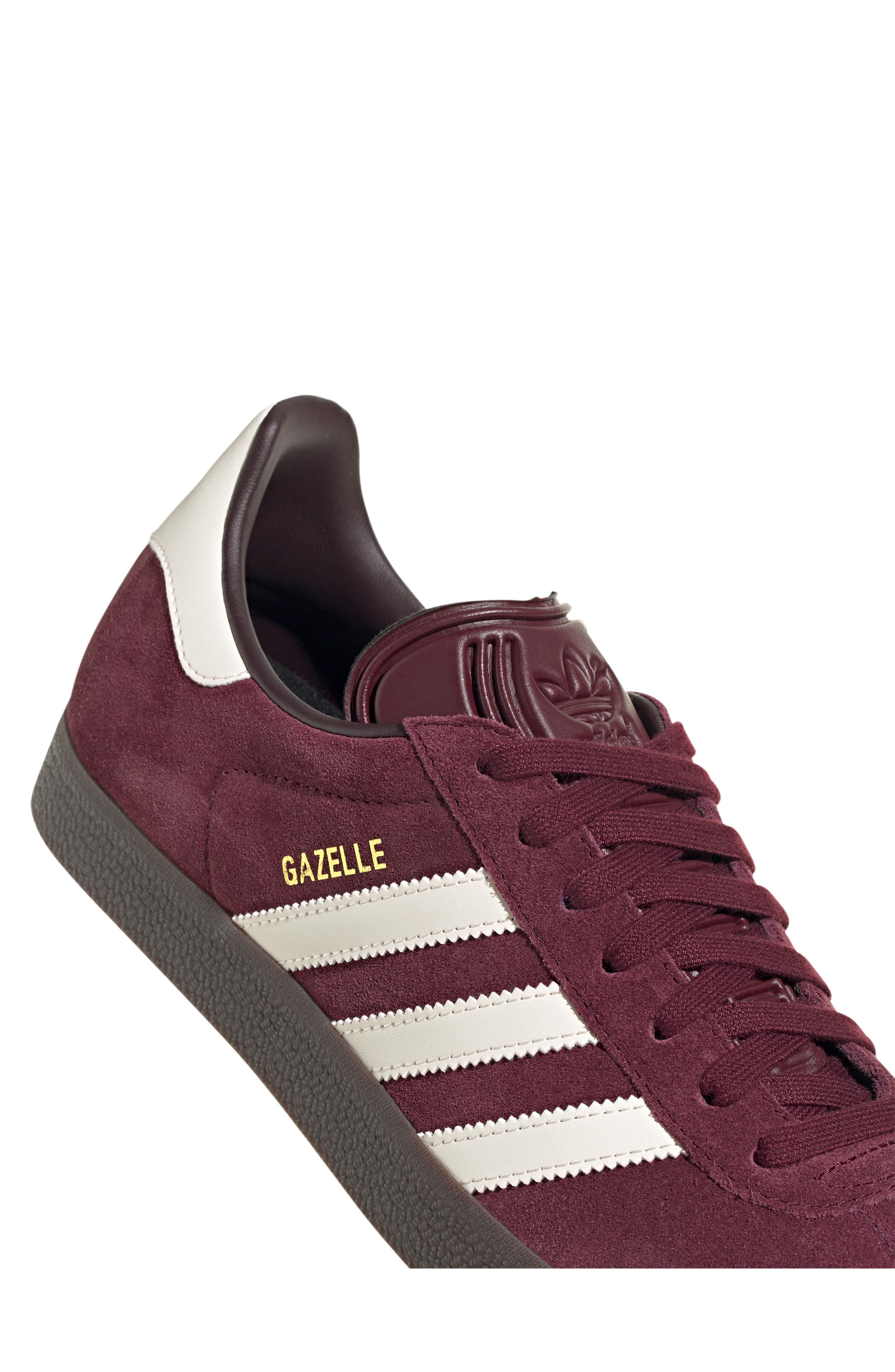 adidas Gazelle Sneaker in Maroon/Chalk White/Gum | Smart Closet