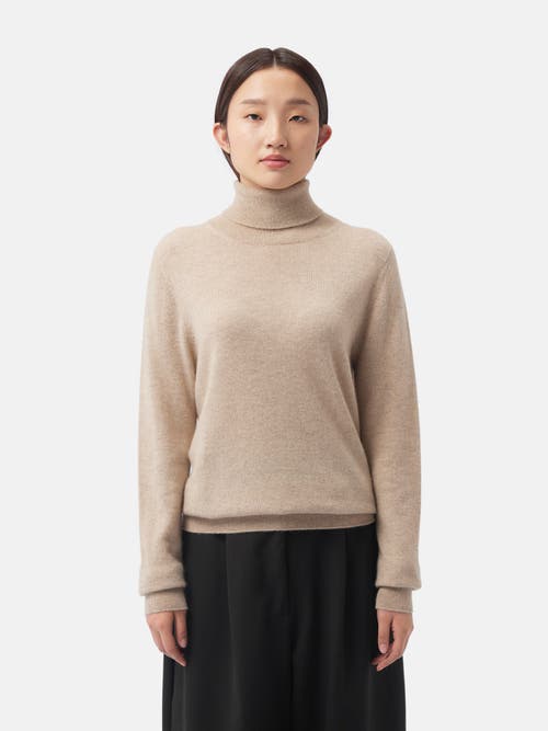 Shop Gobi Cashmere Classic Turtle Neck In Warm Grey