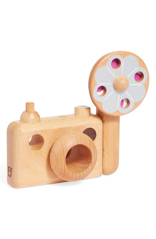 Father's Factory 35mm Big Flash Wooden Toy Camera in Beige/Brown/Ivory