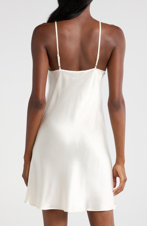 Shop Etam Milky Lace Trim Silk Chemise In Perle