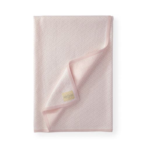 Hope & Henry Baby Jacquard Sweater Blanket In Rose With Rose Binding