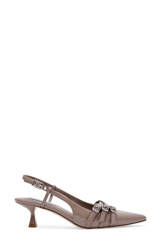 Shop Steve Madden Loca Slingback Pointed Toe Pump In Taupe Patent