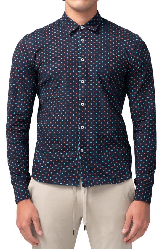 Good Man Brand Flex Pro Lite On-point Button-up Shirt In Blue Blocks