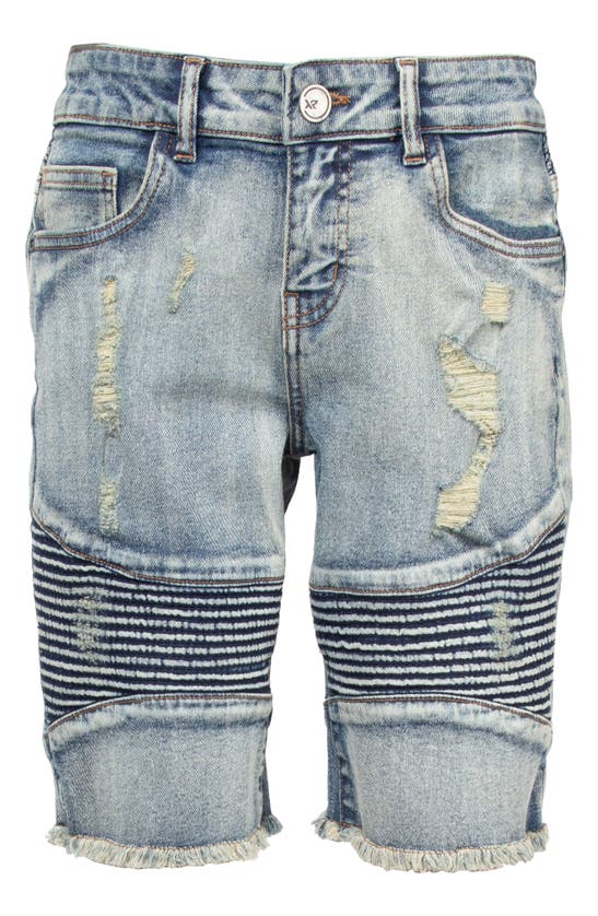 X-ray Xray Kids' Moto Distressed Denim Shorts In Vintage Tint