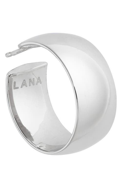 Shop Lana 25mm Curved Bold Hollow Hoop Earrings In Silver