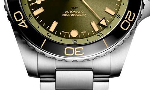 Longines Hydroconquest Gmt Watch, 43mm In Stainless Steel/ Sunray Green