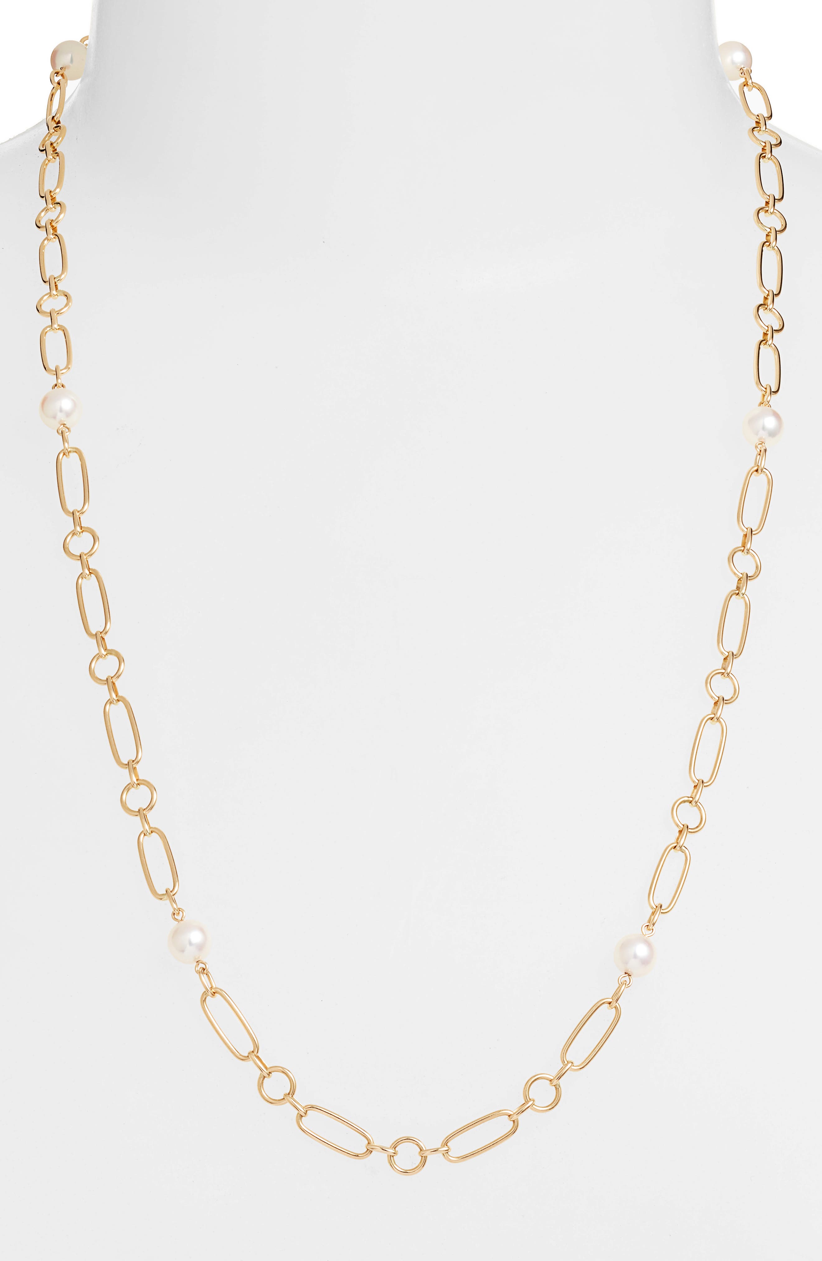 Mikimoto M Code Akoya Cultured Pearl Necklace in 18k Yellow Gold