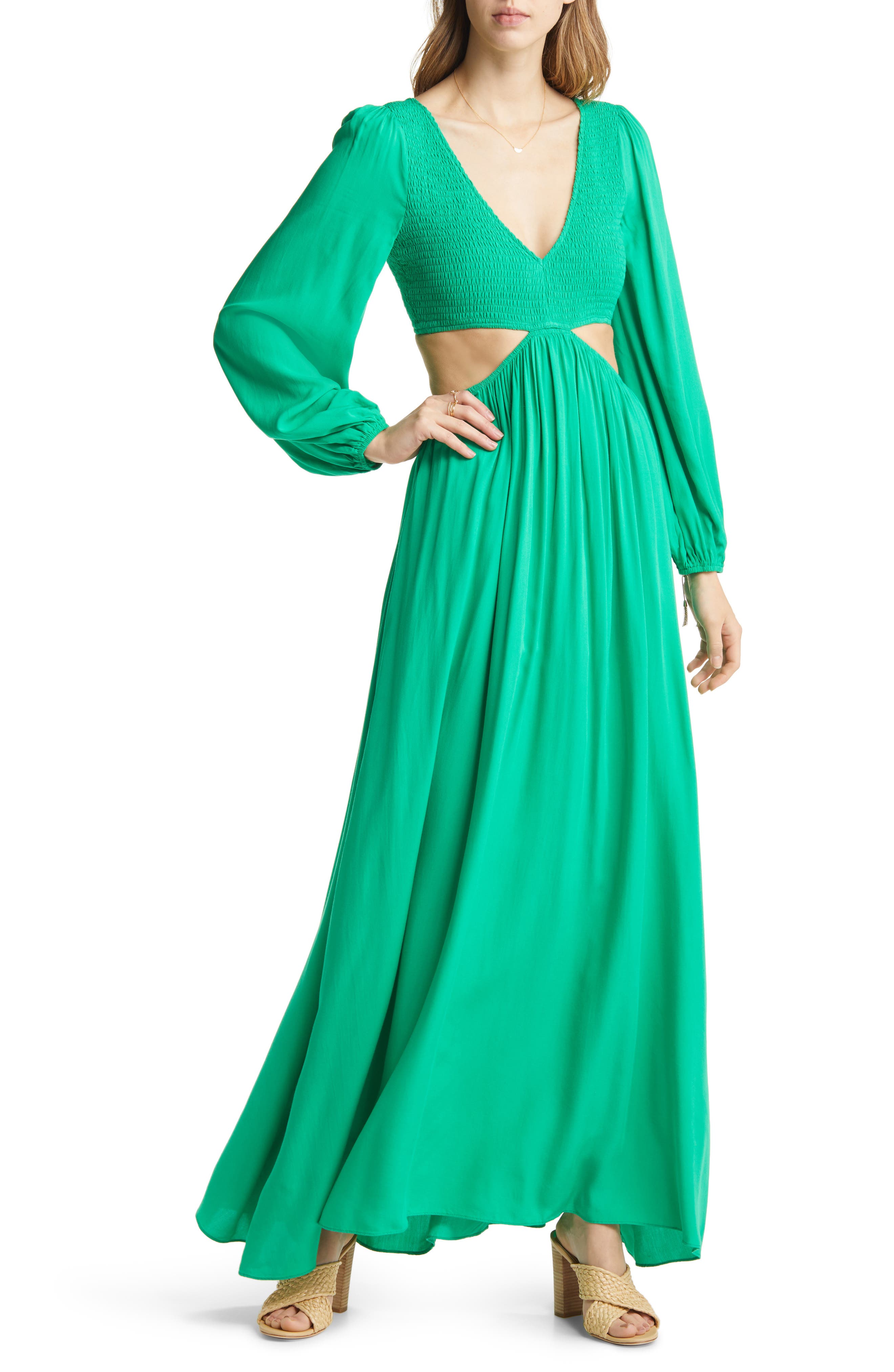 VICI Collection Smocked Cutout Long 