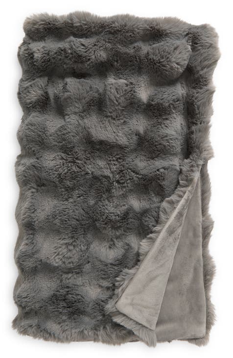 Bubble Faux Fux Throw Blanket<br>