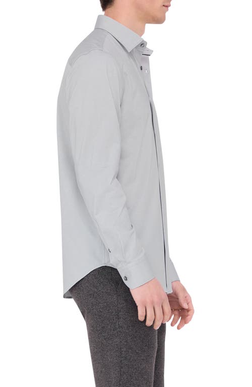 Shop Bugatchi Jimmy Ooohcotton® Herringbone Button-up Shirt In Stone