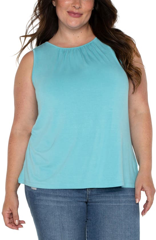 Shop Liverpool Los Angeles Sleeveless Top In Turquoise Tide