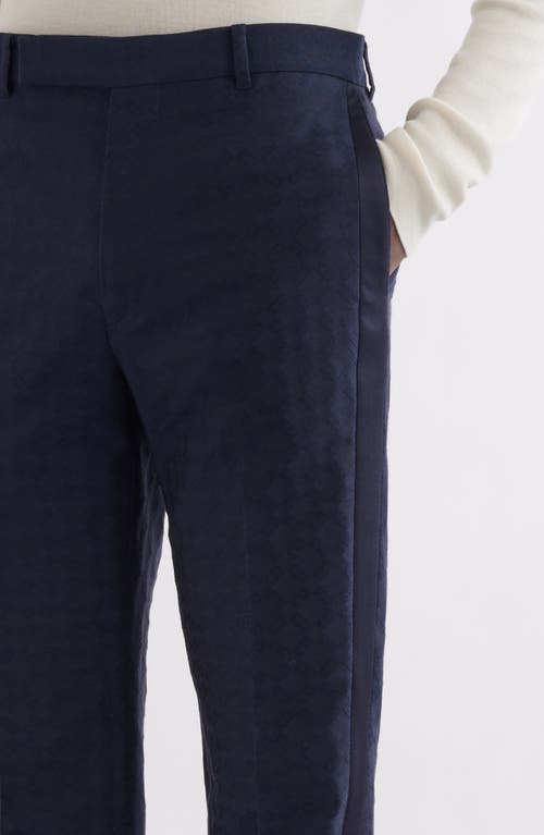 Shop Givenchy '90s Fit Wool & Silk Evening Dress Pants In Night Blue