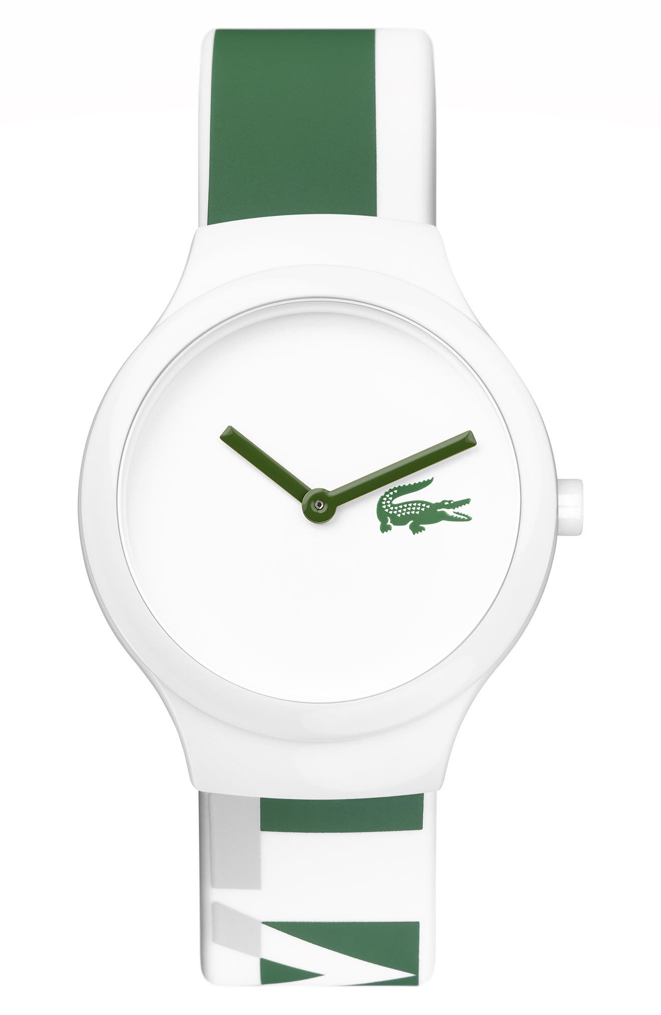 lacoste watch white and green