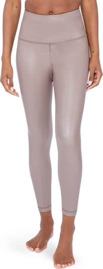 90 Degree By Reflex Faux Leather Yoga Pants In Reflecting Pond
