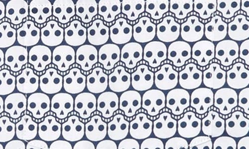 JOHNSTON & MURPHY JOHNSTON & MURPHY KIDS' SKULL PRINT BUTTON-DOWN SHIRT 