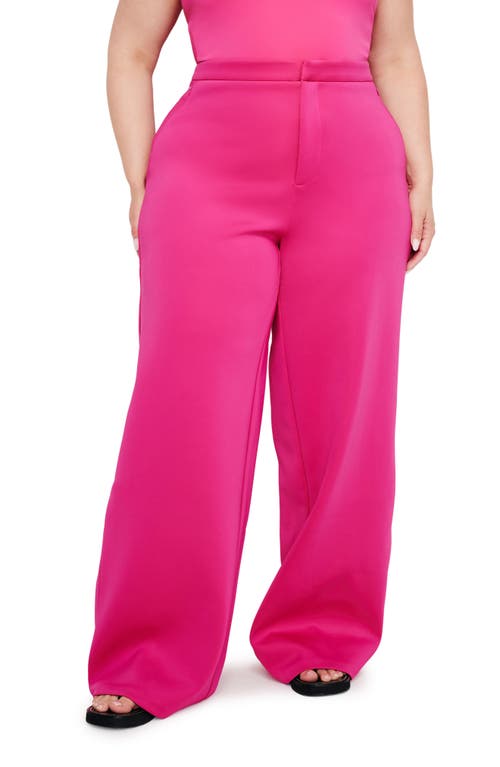 Shop Good American Column Scuba Pants In Pink Glow002