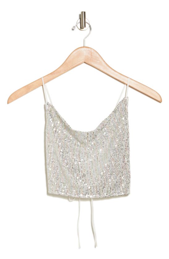Shop Walter Baker Cynthia Top In Ice Sequin