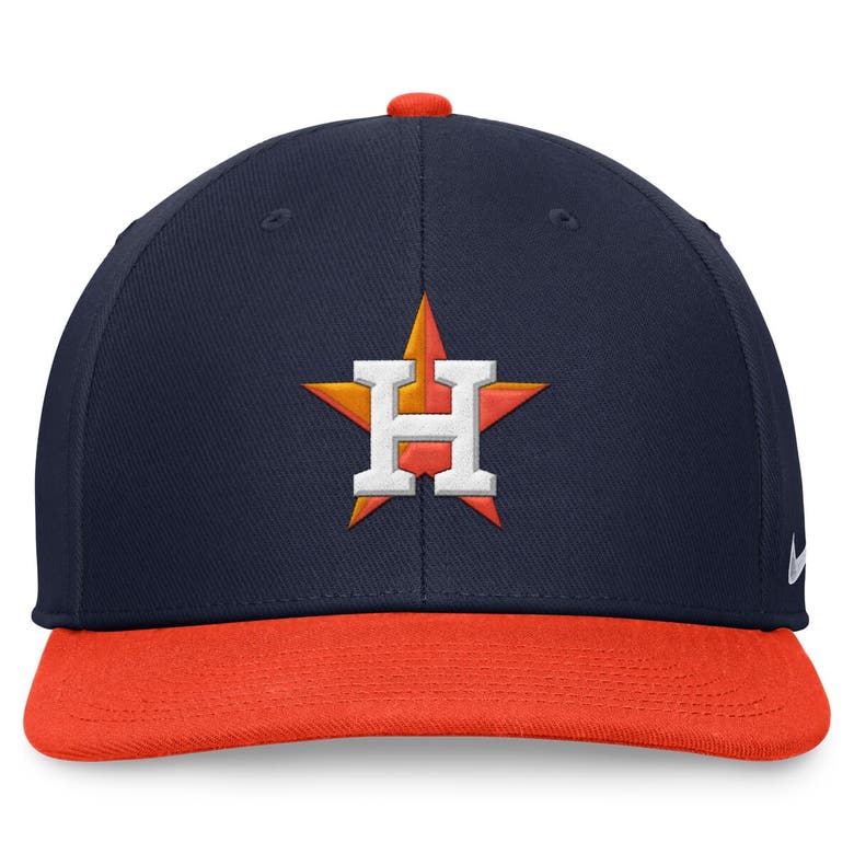 Shop Nike Navy/orange Houston Astros Evergreen Two-tone Snapback Hat