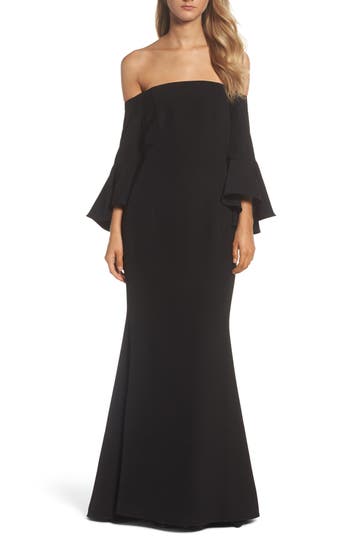 VINCE CAMUTO Off The Shoulder Gown in Black | ModeSens