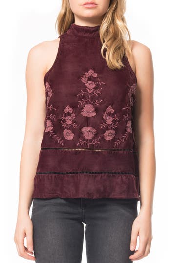 Willow & Clay EMBROIDERED VELVET TOP