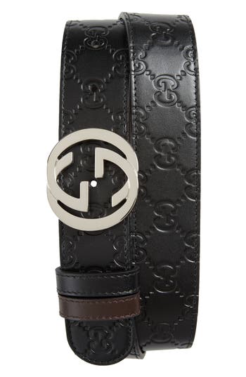 Gucci Logo Buckle Interlocking Leather Belt | Nordstrom