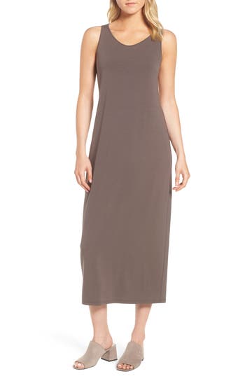 Eileen Fisher Sleeveless Jersey Maxi Dress, Petite In Rye | ModeSens