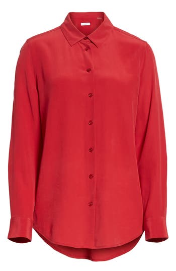 Equipment Essential Silk Blouse In Red Nouveau | ModeSens