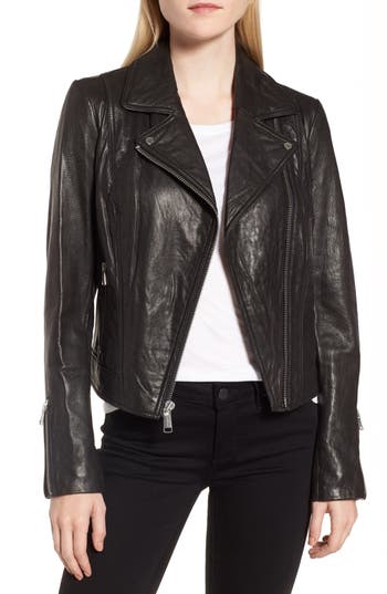 ANDREW MARC Leather Jacket in Black | ModeSens