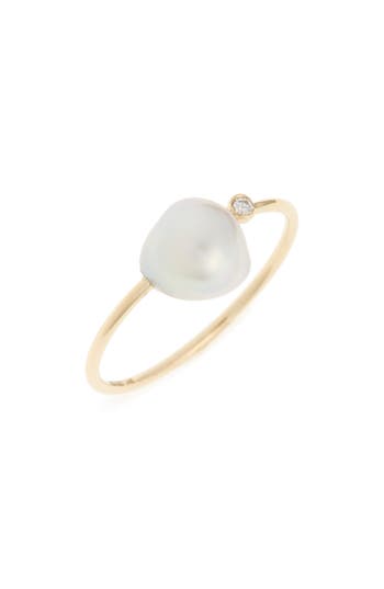 Women's Mizuki Sea Of Beauty Diamond & Keshi Pearl Ring, $450.0