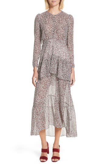 Women's A.l.c. Zandra Leopard Print Silk Midi Dress, $645.0
