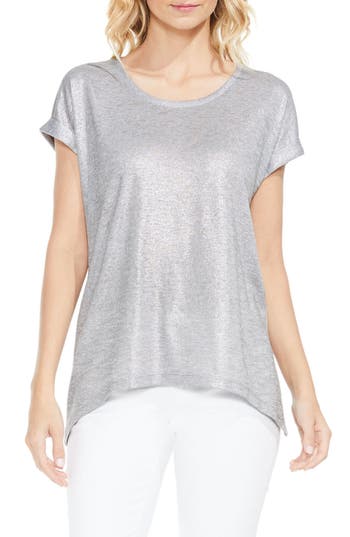 UPC 039374882202 product image for Women's Two By Vince Camuto Foiled Knit Tee, Size X-Large - Grey | upcitemdb.com