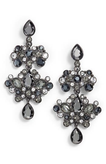 Givenchy Hematite-Tone Pave & Black Stone Chandelier Earrings | ModeSens