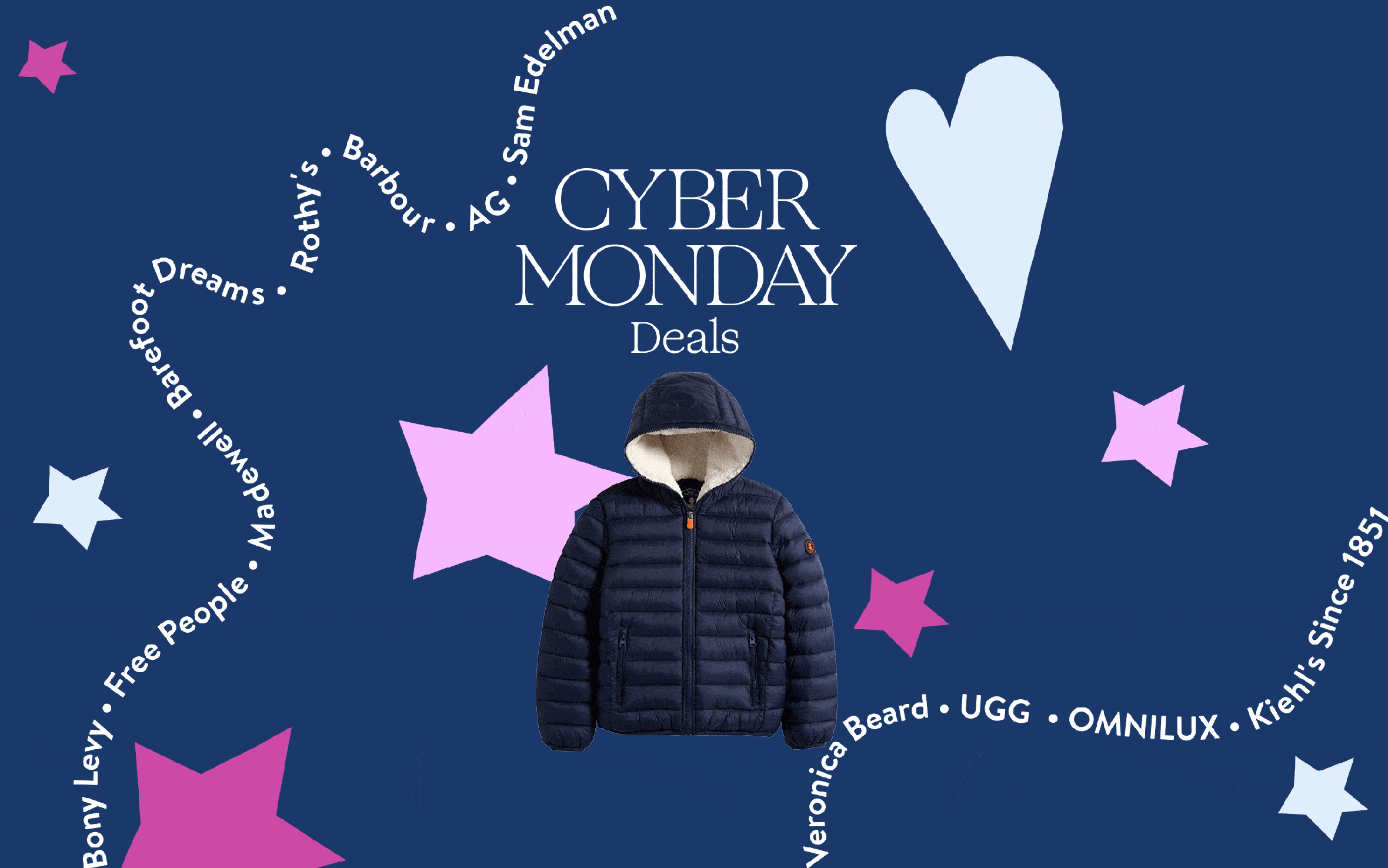 Cyber Monday Deals; kids' hooded puffer jacket.