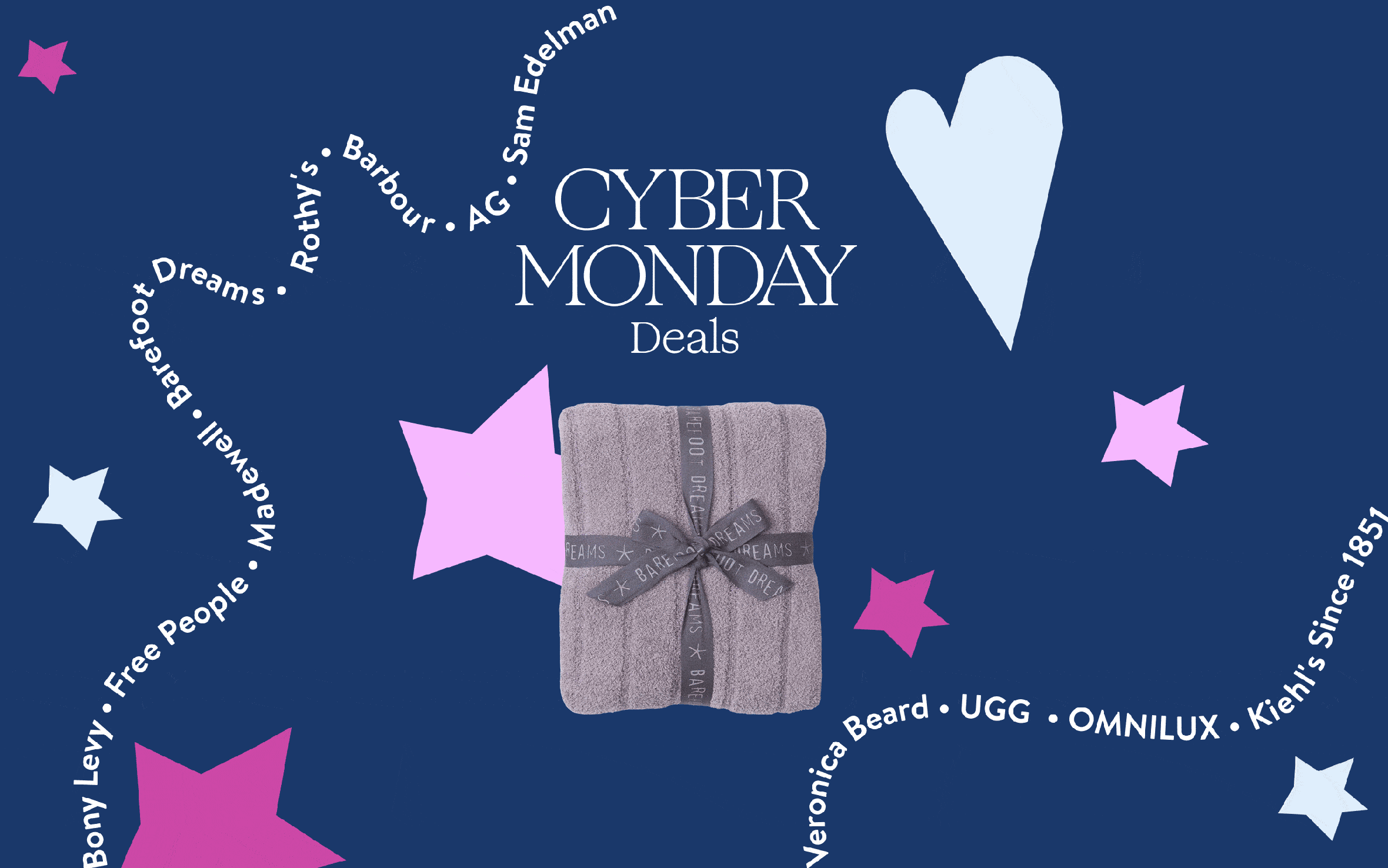 Cyber Monday Deals; a Barefoot Dreams blanket.