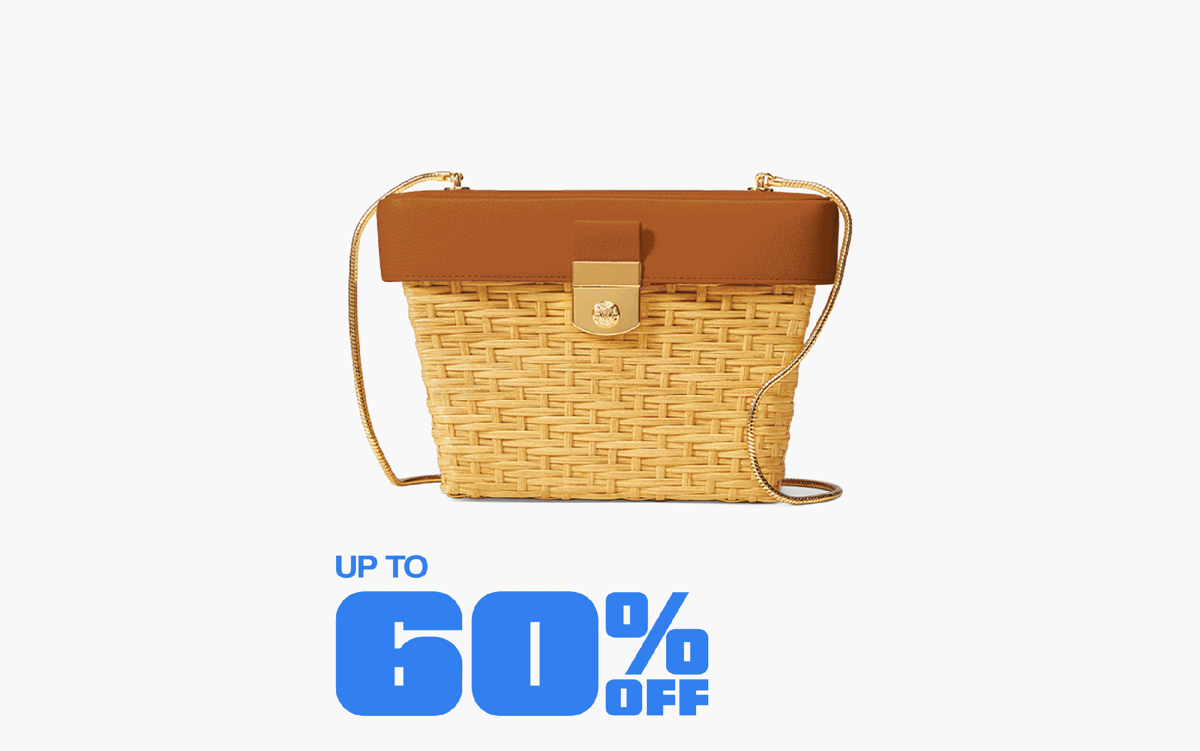 Veronica Beard woven straw crossbody bag with brown leather flap and gold chain strap. 