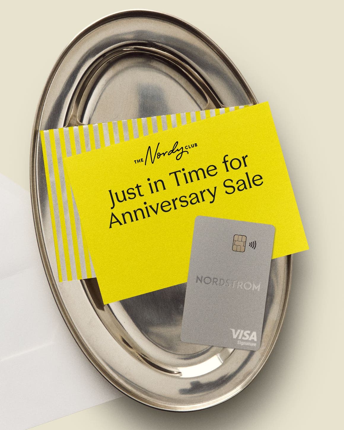 Just in time for Anniversary Sale: a Nordstrom credit card on a platter.