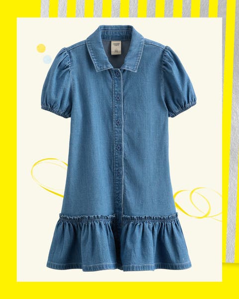A girls' denim dress.