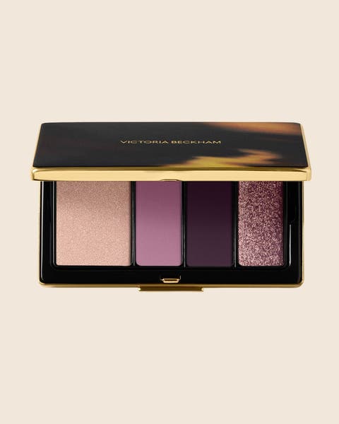 A Victoria Beckham four-shade eyeshadow palette with a tortoiseshell lid.