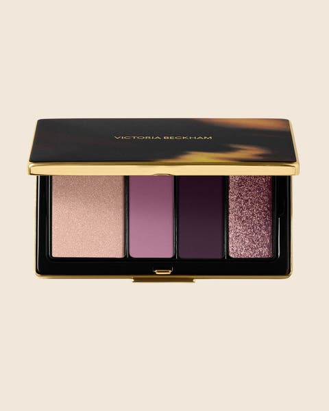A Victoria Beckham four-shade eyeshadow palette with a tortoiseshell lid.